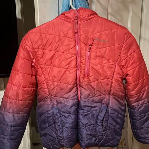 Eddie Bauer Girls’ Puffy Coat | Hooded | Pink & Purple Ombré - Picture 3 of 6